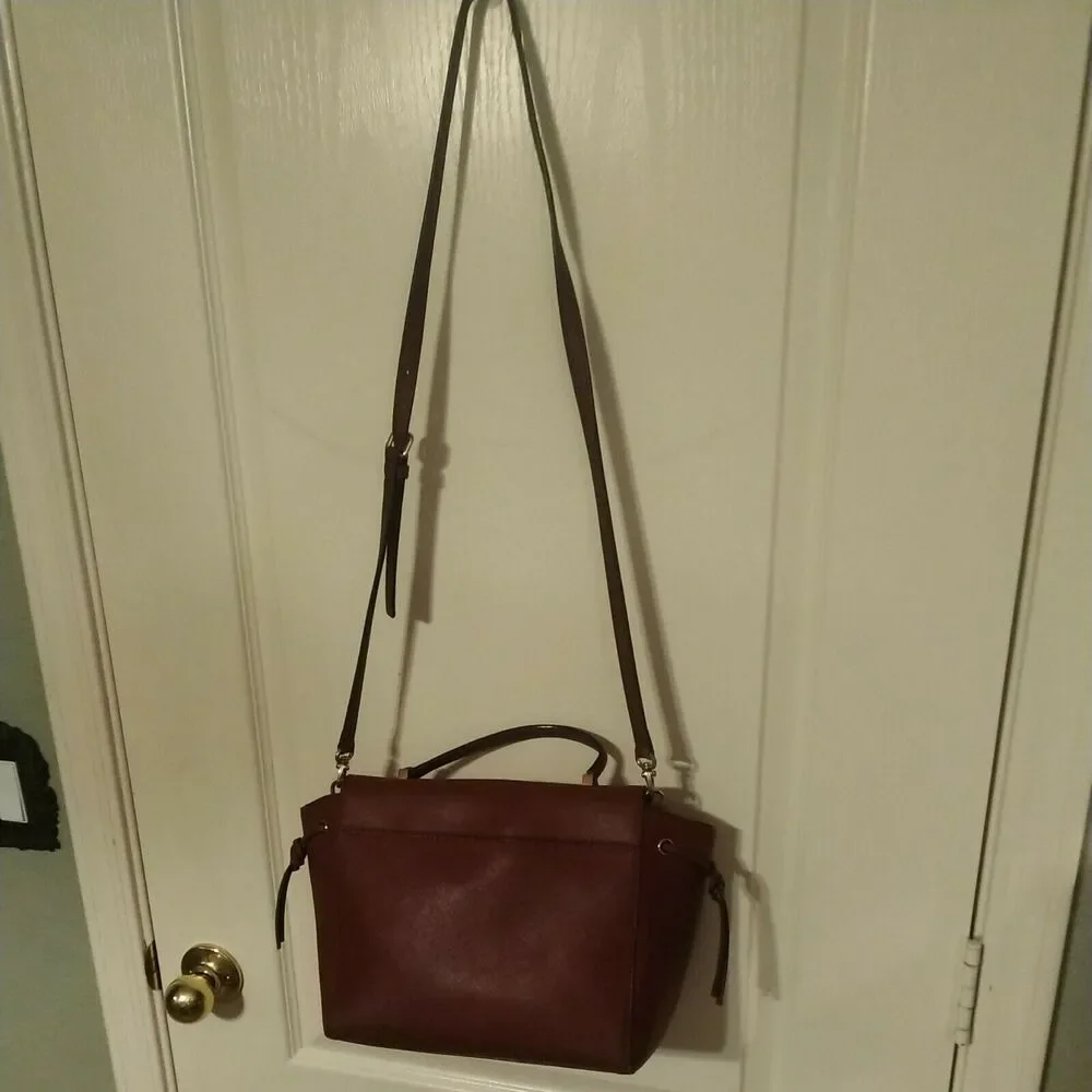 Kate Spade rn 0102760 Maroon Medium Satchel Handbag W/ Crossbody Strap